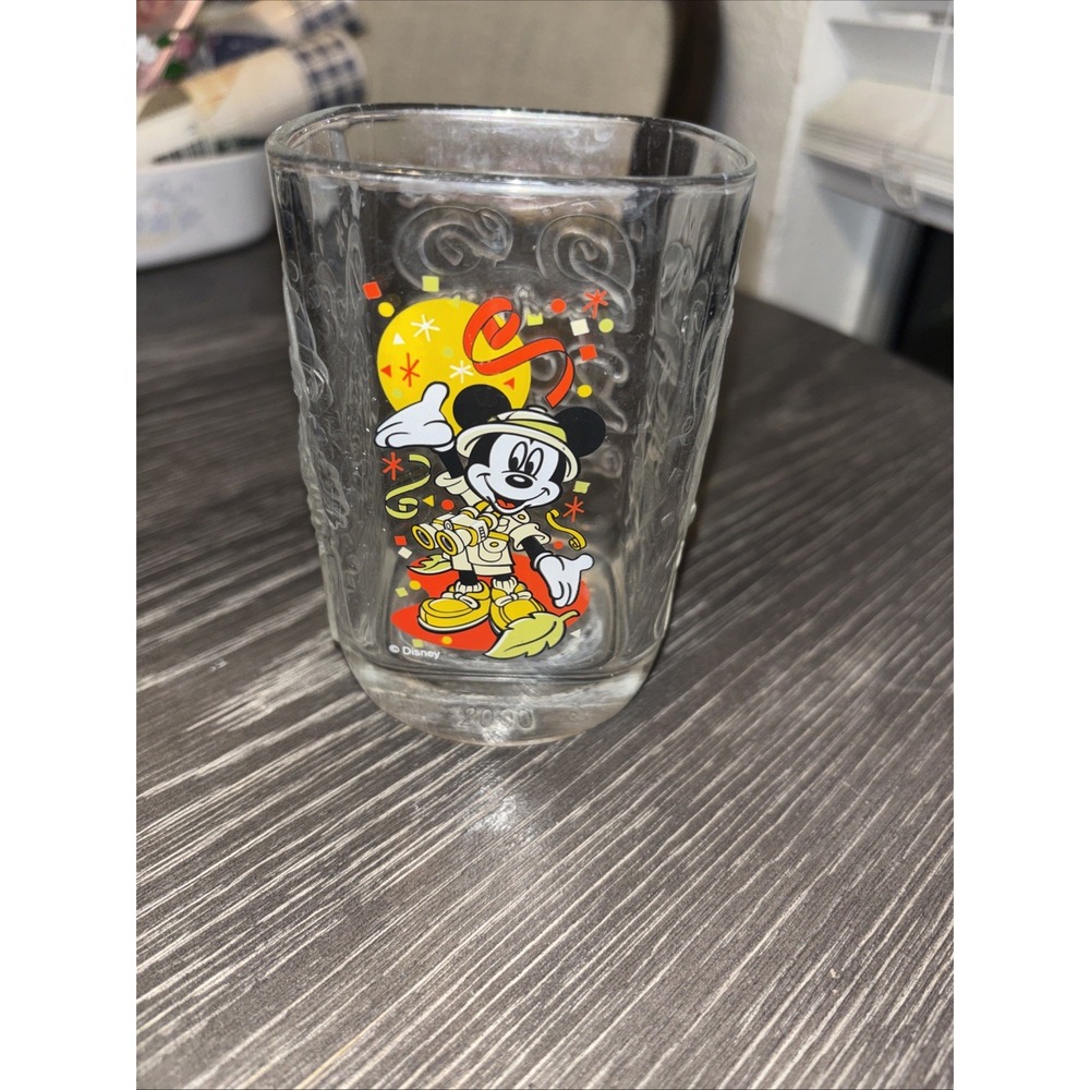 McDonald's Disney Mickey Mouse Glass‎ Cup Millennium 2000 Animal Kingdom EUC